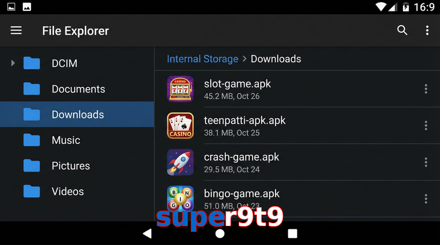 Main screen of Super9t9 gameapk page for PK players