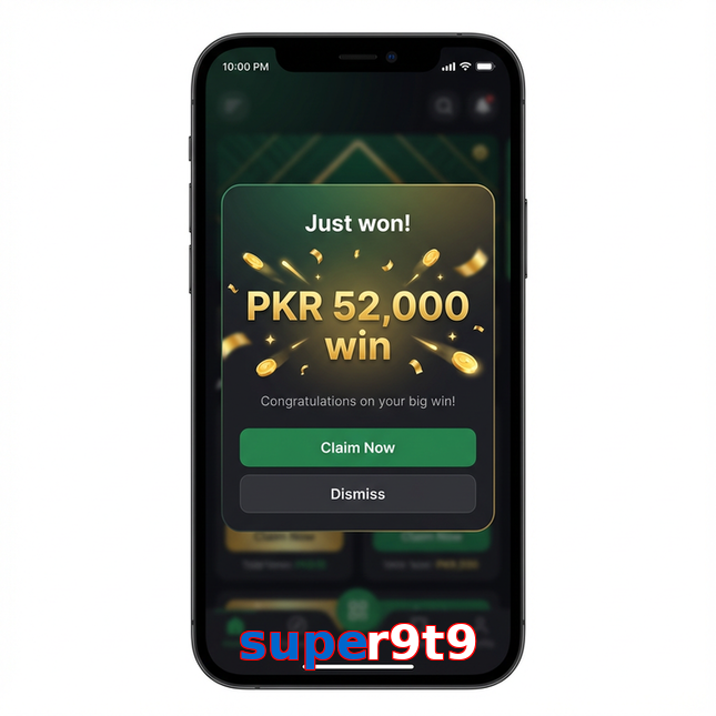 Main screen of Super9t9 win page for PK players